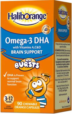 Омега-3 для головного мозга для детей Haliborange (Kids Omega-3 Brain Support) 90 жевательных конфет купить в Киеве и Украине