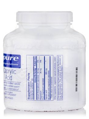 Каприловая кислота Pure Encapsulations (Caprylic Acid) 240 капсул купить в Киеве и Украине