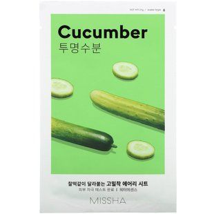Missha, Тканинна маска Airy Fit Beauty Sheet Mask, огірок, 1 лист, 19 г