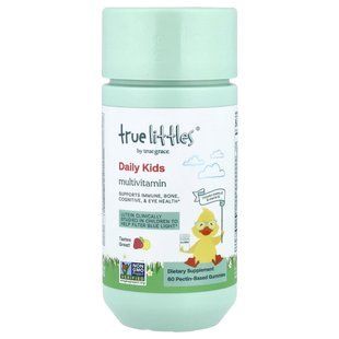 True Grace, True Littles&reg;, Daily Kids Multivitamin Gummies, Strawberry Lemon, 60 Pectin-Based Gummies