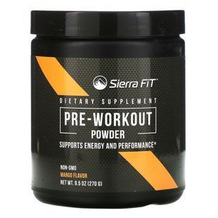 Powder before training, mango, Sierra Fit, 9.5 oz (270 g)