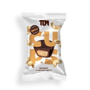 TOM peanut butter, Цукерки з пастою кеш'ю в чорному шоколаді, 9 g купить в Киеве и Украине