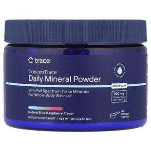 Щоденні мінерали Trace Minerals (ConcenTrace Daily Mineral Powder) смак блакитної малини 132 г