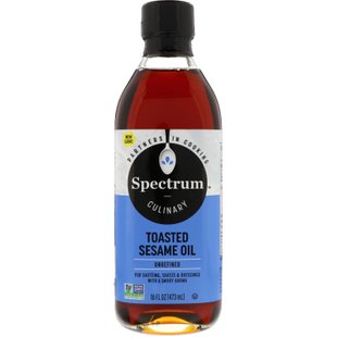 Нерафинированное поджаренное кунжутное масло Spectrum Culinary (Sesame Oil) 473 мл купить в Киеве и Украине