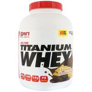 Протеин сывороточный 100% SAN Nutrition (Titanium) шоколадный крекер Грехем 2268 г купить в Киеве и Украине
