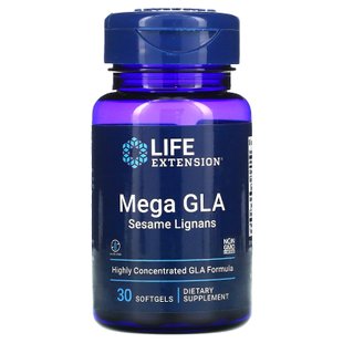 Мега ГЛА с кунжутными лигнанами, Mega GLA with Sesame Lignans, Life Extension, 30 капсул купить в Киеве и Украине