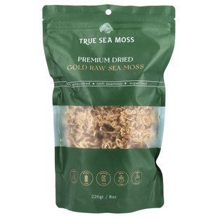 True Sea Moss, необроблений морський мох, сушене золото, 226 г (8 унцій)