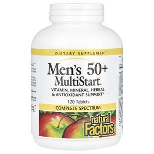 Комплекс мультивитаминов &laquo;MultiStart&raquo; для мужчин старше, Natural Factors, 50 лет, 120 таблеток купить в Киеве и Украине
