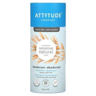ATTITUDE, Oatmeal Sensitive Natural Care, Deodorant, Unscented, 3 oz (85 g) купить в Киеве и Украине