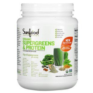 Органічний білок з корисною зеленню, Sunfood, 2,2 фунта (997,9 г)