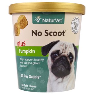 No Scoot для собак, плюс тыква, мягкие жвачки, No Scoot for Dogs, Plus Pumpkin, Soft Chews, NaturVet, 180 г купить в Киеве и Украине