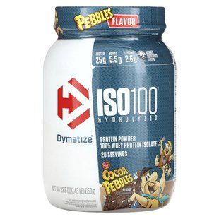 Dymatize, ISO100&reg; Hydrolyzed, 100% Whey Protein Isolate, Cocoa Pebbles, 1.43 lb (650 g)