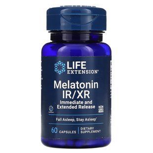 Мелатонин IR / XR, Melatonin IR/XR, Life Extension, 60 капсул купить в Киеве и Украине