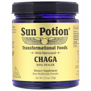 Чага порошок из дикорастущих грибов Sun Potion (Chaga) 1000 мг 70 г купить в Киеве и Украине