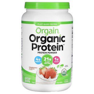Orgain, Organic Protein Powder, Plant Based, Strawberries 'N Cream, 32.4 oz (920 g) купить в Киеве и Украине