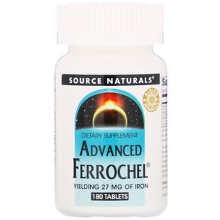 Железо, Advanced Ferrochel, Source Naturals, 180 таблеток купить в Киеве и Украине