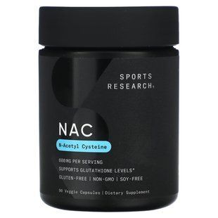 Sports Research, NAC, N-Acetyl-Cysteine, 600 mg, 90 Veggie Capsules купить в Киеве и Украине