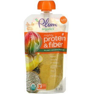 Plum Organics, Mighty Protein & Fiber, Tots, манго, банан, белая фасоль, 4 унции (113 г) купить в Киеве и Украине