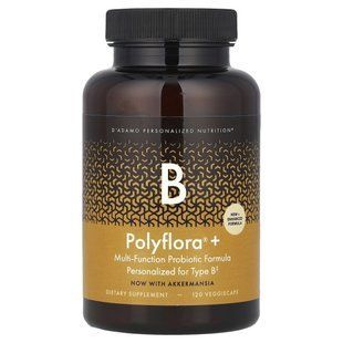 D'adamo, Polyflora&reg; + B, Multi-Function Probiotic Formula, 120 VeggieCaps