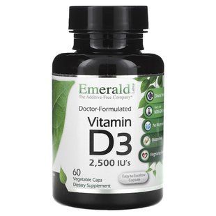 Emerald Laboratories, Vitamin D3, 2500 IU, 60 vegetarian capsules.