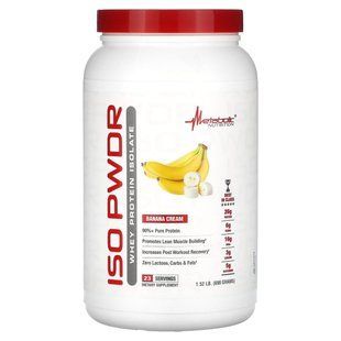 Metabolic Nutrition, ISOpwdr, ізолят сироваткового протеїну, банановий крем, 690 г (1,52 фунта)