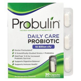 Probulin, Daily Care, пробіотик, 10 мільярдів КУО, 30 капсул