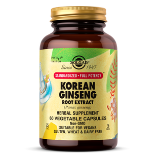 Экстракт корня корейского женьшеня Solgar (Korean Ginseng Root Extract) 60 растительных капсул купить в Киеве и Украине