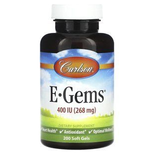 Витамин E Carlson (E Gems) 400 МО 268 мг 200 капсул купить в Киеве и Украине
