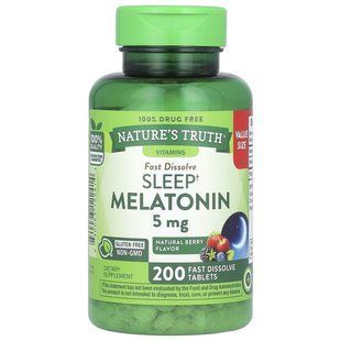 Nature's Truth, Sleep Melatonin, Natural Berry, 5 mg, 200 Fast Dissolve Tablets купить в Киеве и Украине