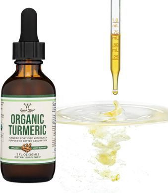 Double Wood Organic Turmeric with Black Pepper, Alcohol-Free, 60ml