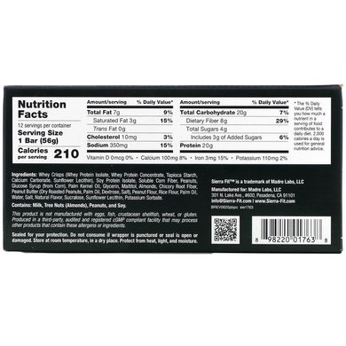 Sierra Fit, протеїнові вафлі, арахісова паста, 12 шт., 56 г (1,98 унції) кожна