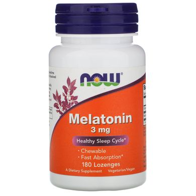 Мелатонін зі смаком м'яти Now Foods (Melatonin) 3 мг 180 льодяників