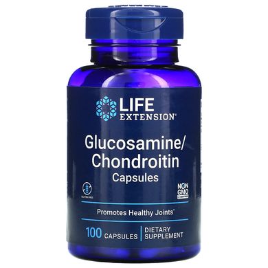 Глюкозамін і хондроїтин, Glucosamine Chondroitin, Life Extension, 100 капсул