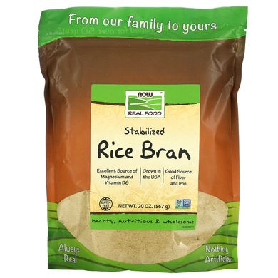 Рисові висівки Now Foods (Rice Bran Real Food) 567 г