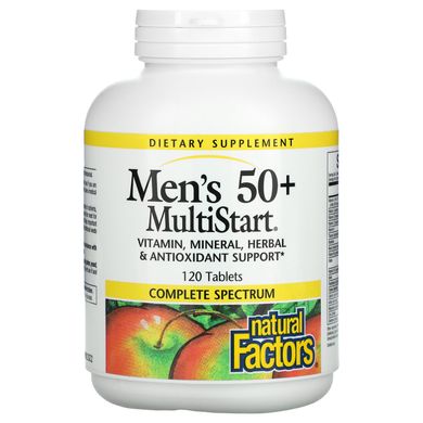 Комплекс мультивітамінів «MultiStart» для чоловіків старше, Natural Factors, 50 років, 120 таблеток