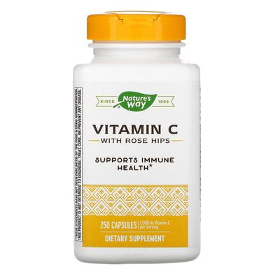 Вітамін С аскорбінова кислота з шипшиною Nature's Way (Vitamin C) 1000 мг 250 капсул