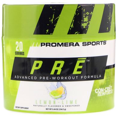 Promera Sports, PRE, усовершенствованная предтренировочная формула, лимон-лайм, 5,44 унц. (154,2 г) купить в Киеве и Украине