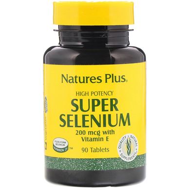 Селен, Super Selenium, Nature's Plus, 200 мкг, 90 таблеток купить в Киеве и Украине