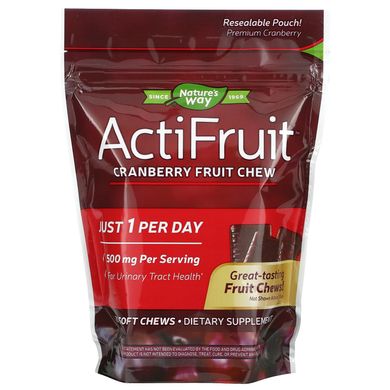 ActiFruit, Журавлина фруктові жувальні, Enzymatic Therapy, 20 жувальних цукерок