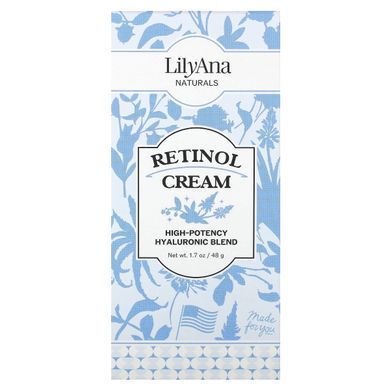 Lilyana Naturals, Крем з ретинолом, суміш високоефективної гіалуронової кислоти, 1,7 унції (48 г)