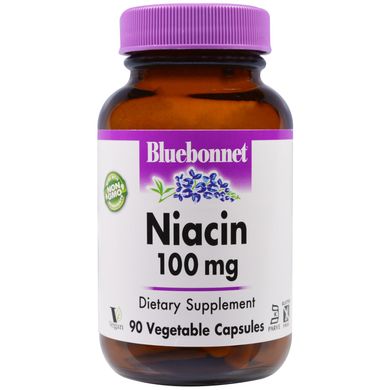 Вітамін В3 ніацин Bluebonnet Nutrition (Niacin) 100 мг 90 капсул