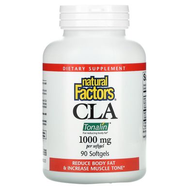 Natural Factors, CLA Tonalin, 1000 мг, 90 м'яких таблеток