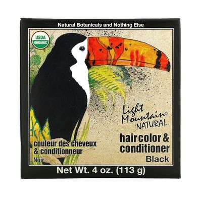 Фарба для волосся органічна чорний Light Mountain (Hair Color & Conditioner) 113 м