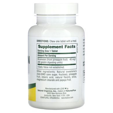 NaturesPlus, Chewable Bromelain, Pineapple, 40 mg, 180 Tablets купить в Киеве и Украине