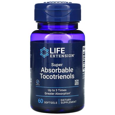 Витамин Е токоферолы Life Extension (Vitamin E Super-Absorbable Tocotrienols) 60 капсул купить в Киеве и Украине