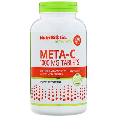Meta-C, NutriBiotic, 1000 мг, 250 веганських таблеток