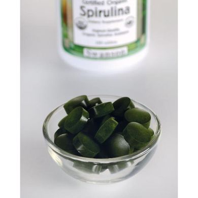 Спирулина, 100% Certified Organic Spirulina, Swanson, 500 мг, 180 таблеток купить в Киеве и Украине