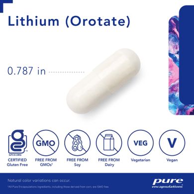 Литий Оротат Pure Encapsulations (Lithium Orotate) 5 мг 90 капсул купить в Киеве и Украине