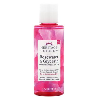 Heritage Store, Hydrating Facial Splash, Rosewater & Glycerin, 4 fl oz (118 ml)