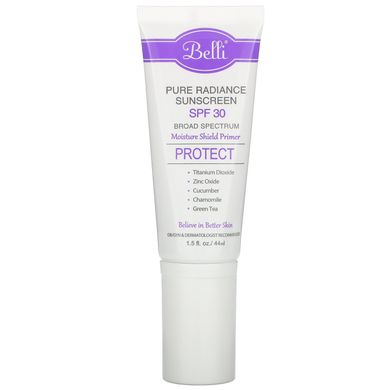 Belli Skincare, Сонцезахисний крем Pure Radiance, SPF 30, 1,5 рідких унції (44 мл)